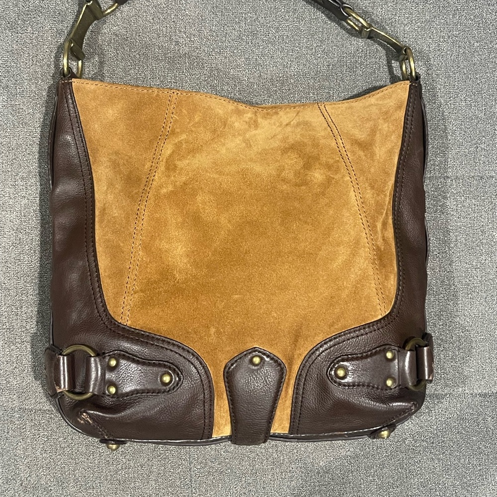 Michael Kors Brown and Tan Shoulder Bag with Slouchy Design